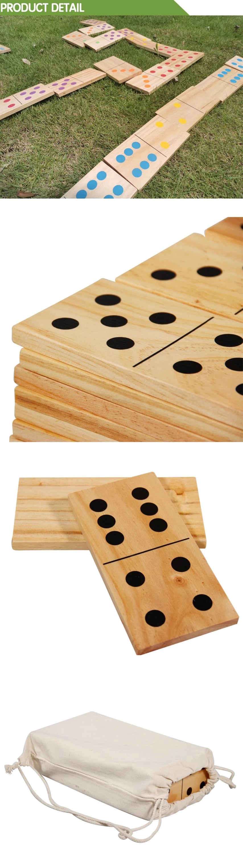 EASTOMMY Wood Domino Game Toy Set 6